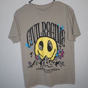 Civil Regime experience the unknown smiley face graphic t-shirt